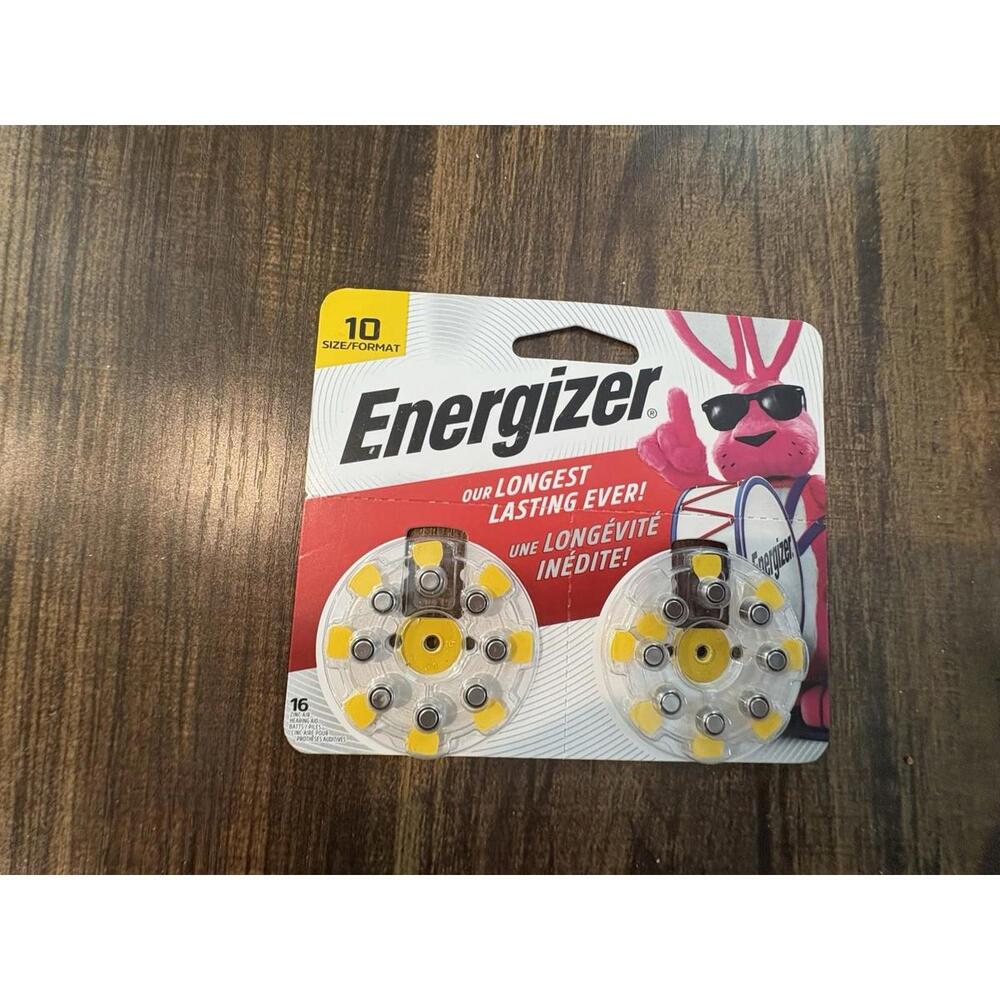 NEW 16 Energizer Size 10 Zinc Air Hearing Aid Batteries AZ10DP-16 EXP 2027